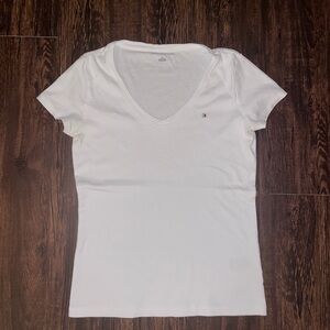Tommy Hilfiger White V-Neck Women's Top